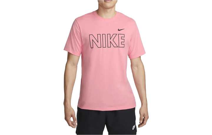 Nike Nike T Shirts Men's Pink Crew Neck Thin Straight Fit