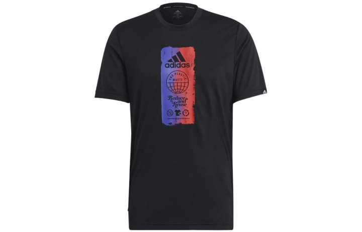 Adidas Adidas T Shirts Men's Black Crew Neck Moderate Straight Fit