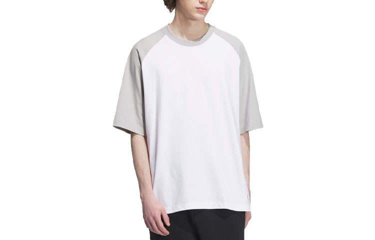 Adidas Adidas T Shirts Unisex White Light Gray Crew Neck Moderate Straight Fit
