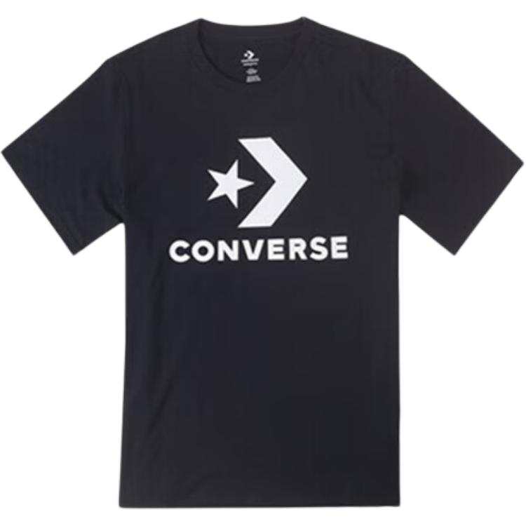 Converse T Shirts Unisex Black Crew Neck Moderate Straight Fit