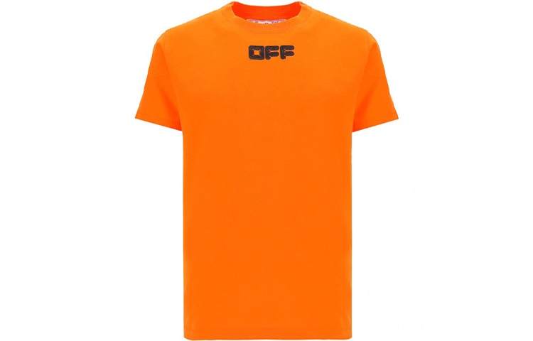OFF-WHITE OFF WHITE FW21 T Shirts Men's Orange Crew Neck Moderate