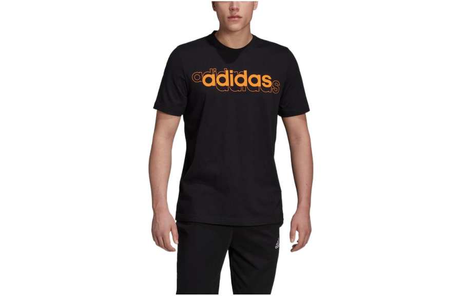 Adidas Adidas T Shirts Men's Black Crew Neck Moderate Straight Fit