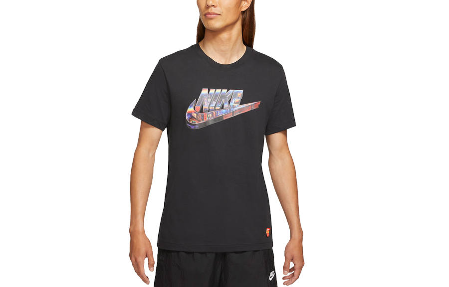 Nike Nike T Shirts Men's Black Crew Neck Moderate Straight Fit
