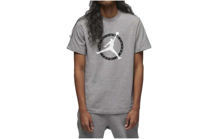 Nike Nike T Shirts Men's Gray Crew Neck Moderate Straight Fit