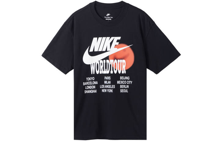 Nike Nike T Shirts Men's Black Crew Neck Moderate Straight Fit