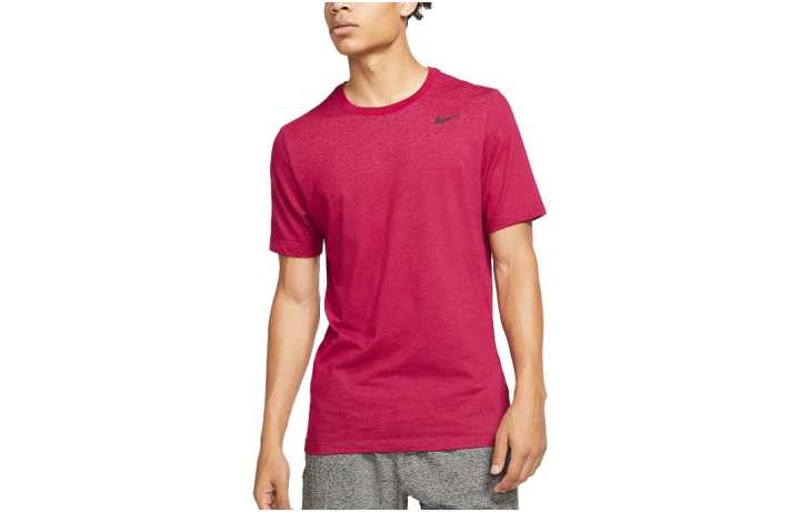 Nike Nike T Shirts Men's Rose Red Crew Neck Moderate Straight Fit