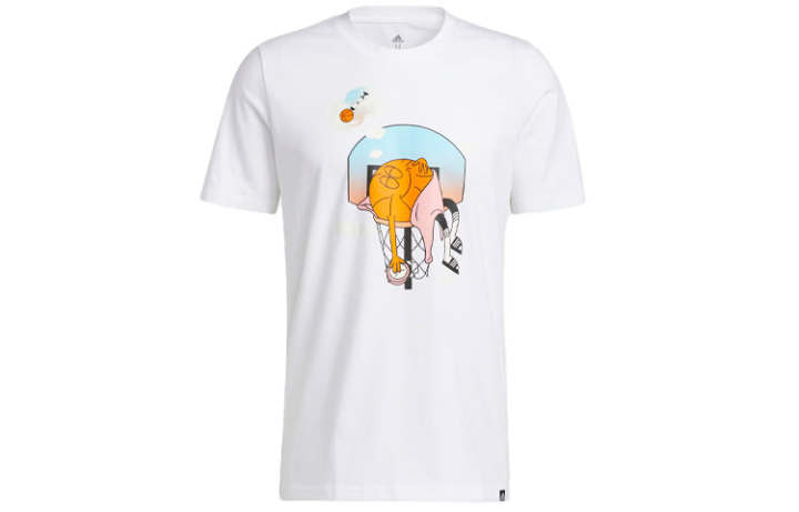 Adidas Adidas T Shirts Men's White Crew Neck Moderate Straight Fit