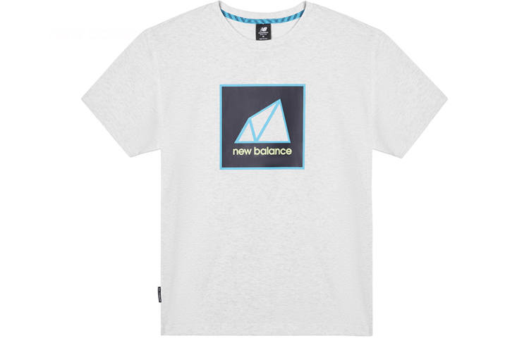 New Balance New Balance T Shirts Men's Light Gray Crew Neck Moderate Straight Fit
