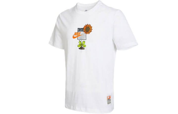 Nike Nike T Shirts Men's White Crew Neck Moderate Straight Fit