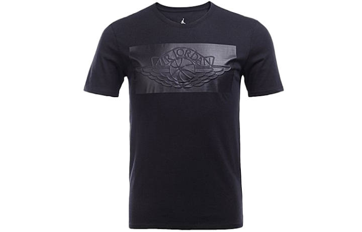 Jordan Jordan T Shirts Men's Black Crew Neck Moderate Straight Fit