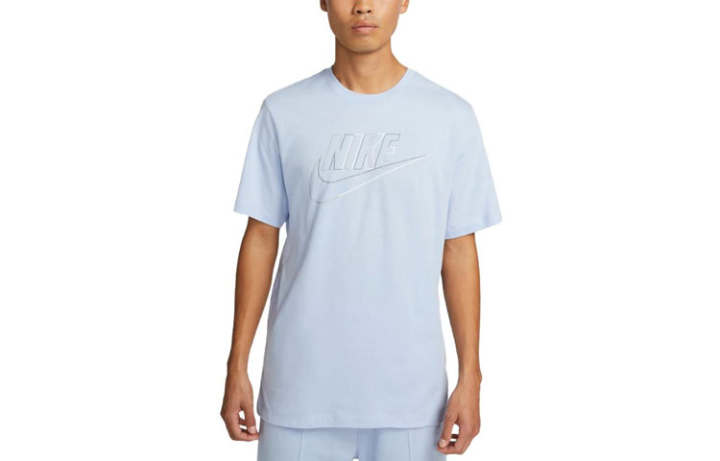 Nike Nike T Shirts Men's Light Blue Crew Neck Moderate Straight Fit