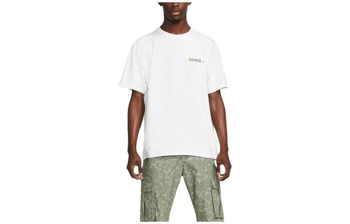 Nike Nike T Shirts Men's White Crew Neck Moderate Straight Fit