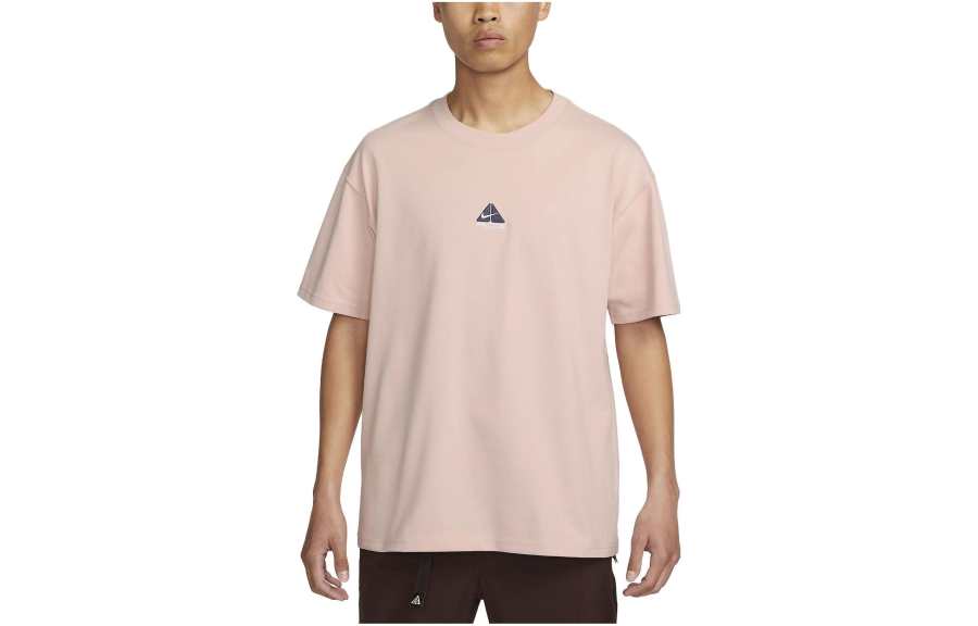 Nike Nike T Shirts Men's Pink Crew Neck Moderate Straight Fit