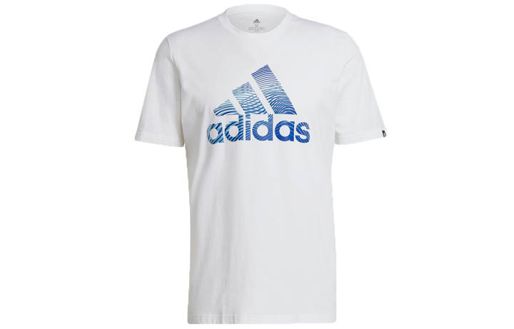 Adidas Adidas T Shirts Men's White Crew Neck Moderate Straight Fit