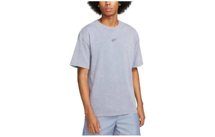 Nike Nike T Shirts Men's Steel Blue Crew Neck Moderate