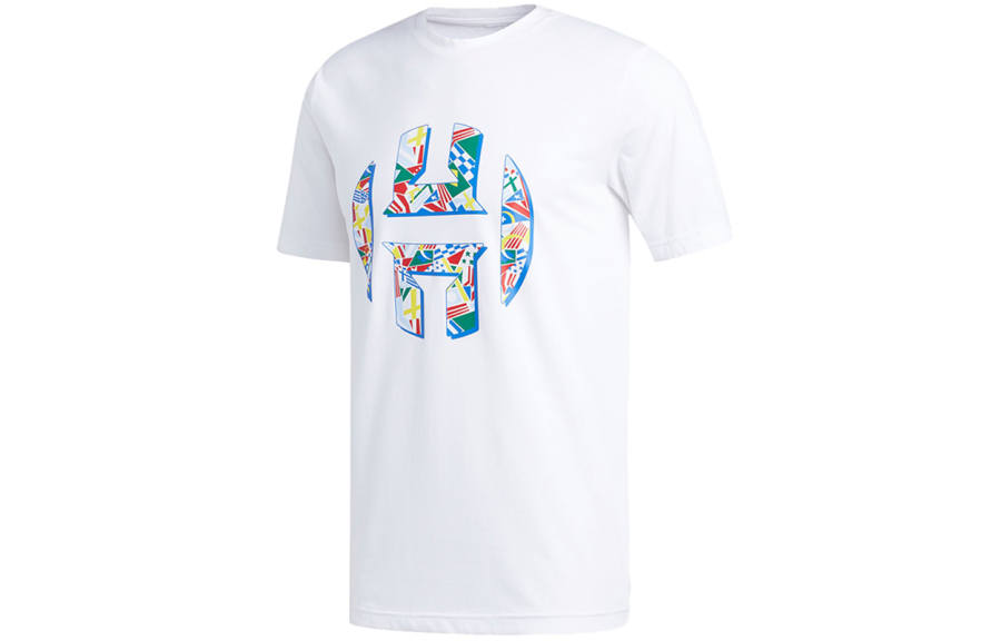 Adidas Adidas T Shirts Men's White Crew Neck Moderate Straight Fit