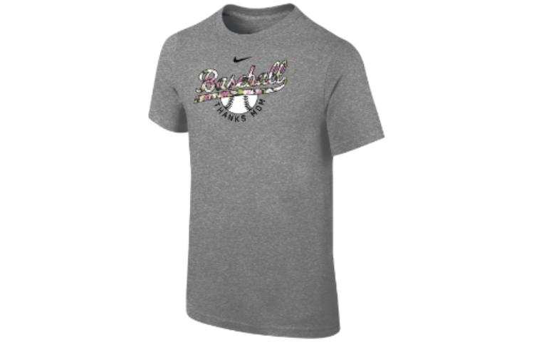 Nike Nike T Shirts Kids Gray Crew Neck Moderate Straight Fit