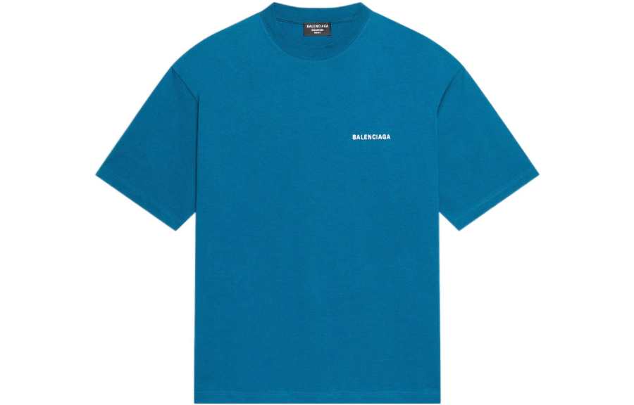 Balenciaga T Shirt, Loose Fit Men's Azure Blue