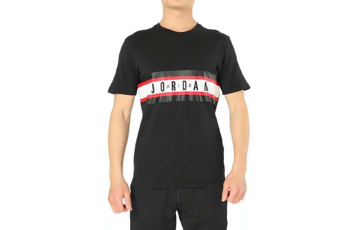 Jordan Jordan T Shirts Men's Black Crew Neck Moderate Straight Fit