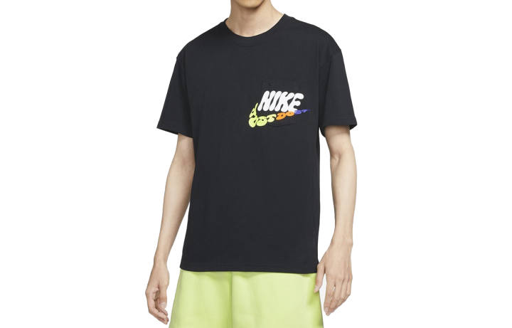 Nike Nike T Shirts Men's Black Crew Neck Moderate Straight Fit