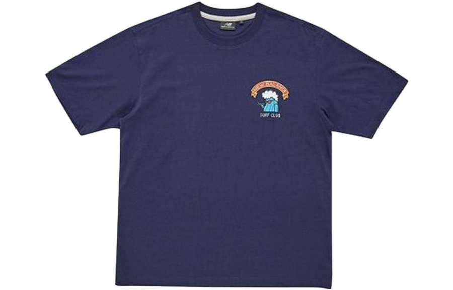 New Balance New Balance T Shirts Men's Purple Crew Neck Moderate Straight Fit