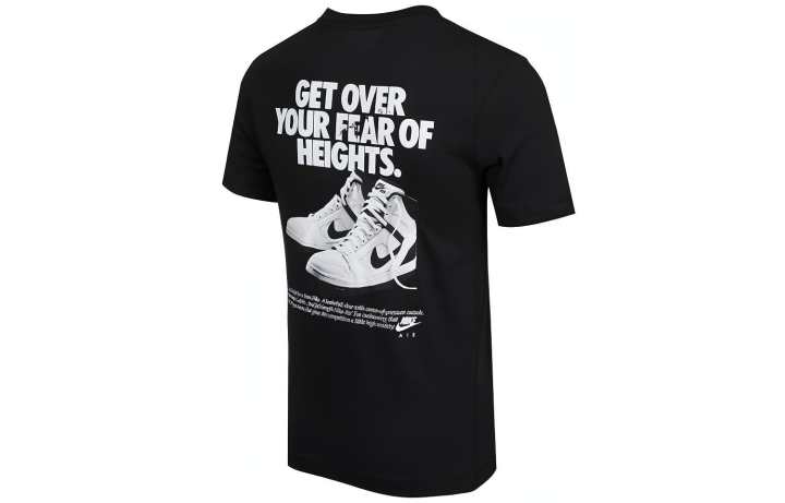 Nike Nike T Shirts Men's Black Crew Neck Moderate Straight Fit