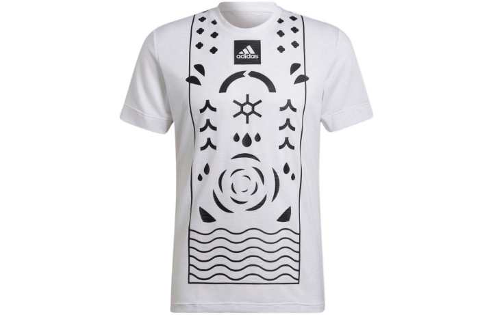 Adidas Adidas T Shirts Men's White Crew Neck Moderate Straight Fit