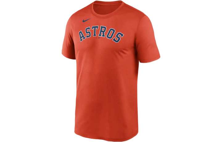 Nike Nike T Shirts Men's Orange Red Crew Neck Moderate Straight Fit