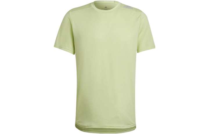 Adidas Adidas T Shirts Men's Sour Green Crew Neck Moderate Straight Fit