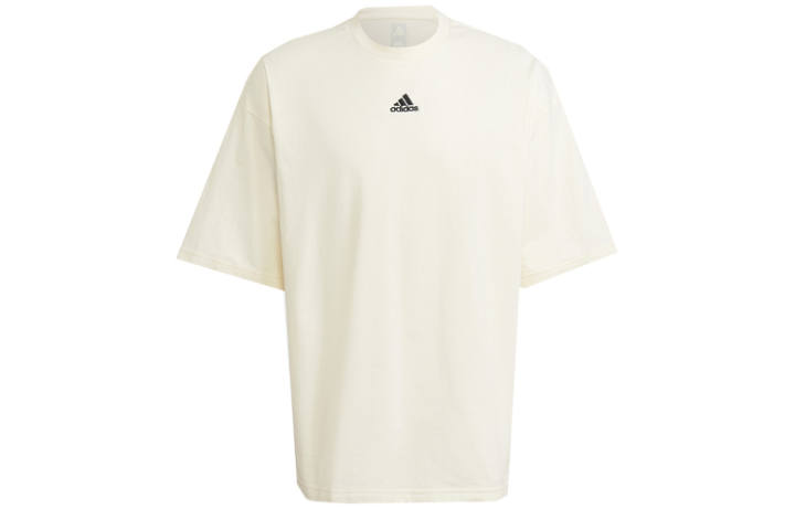 Adidas Adidas T Shirts Men's Ivory Crew Neck Moderate Straight Fit