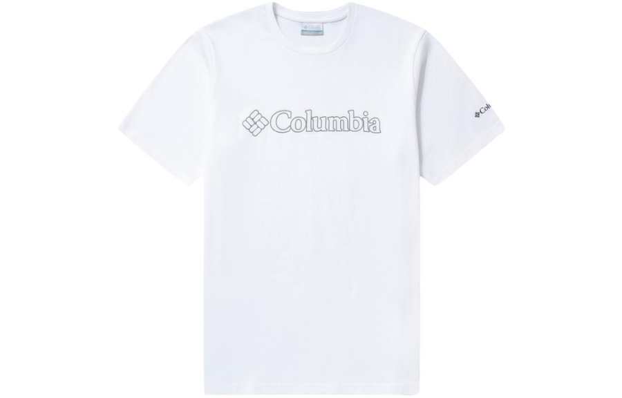 Columbia T Shirts Unisex White Crew Neck Moderate Straight Fit