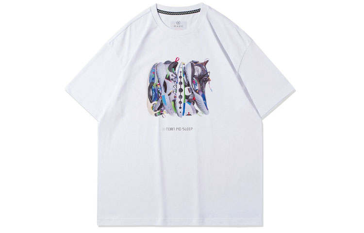 Li-Ning Li Ning T Shirts Men's White Crew Neck Moderate Straight Fit