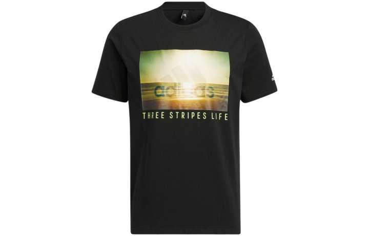 Adidas Adidas T Shirts Men's Black Crew Neck Moderate Straight Fit