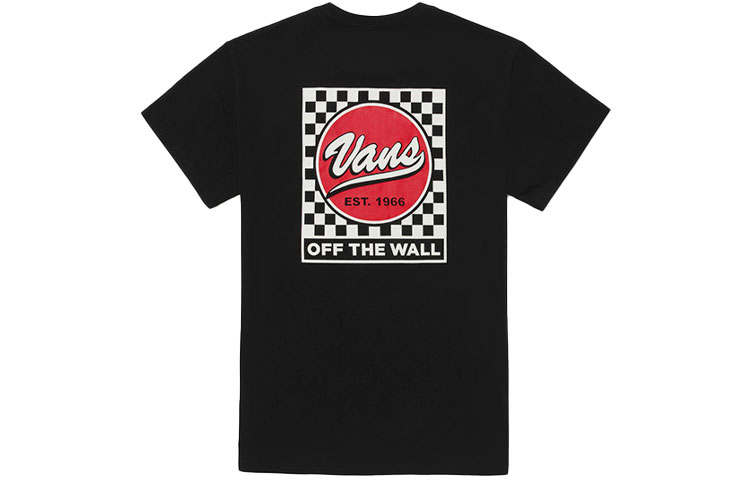 Vans T Shirts Unisex Black Crew Neck Moderate Straight Fit