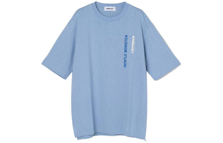 AMBUSH X GENTLE MONSTER T Shirts Unisex Blue Crew Neck Moderate Straight Fit
