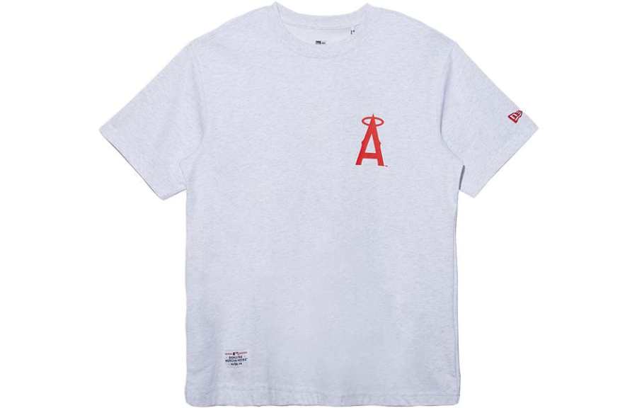 New Era T Shirts Unisex Gray Crew Neck Moderate Straight Fit
