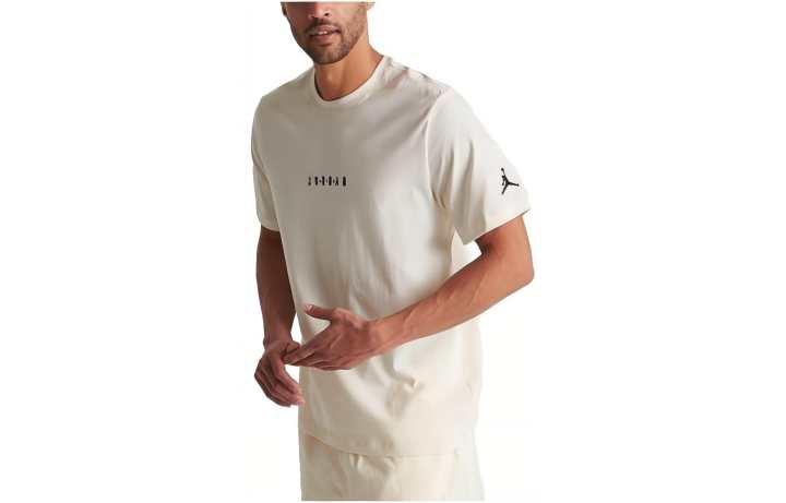 Jordan Jordan T Shirts Men's White Crew Neck Moderate Straight Fit