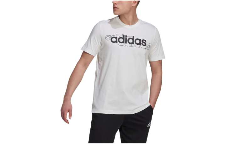 Adidas Adidas T Shirts Men's White Crew Neck Moderate Straight Fit