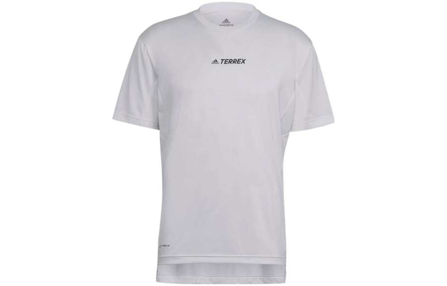 Adidas Adidas T Shirts Men's White Crew Neck Moderate Straight Fit