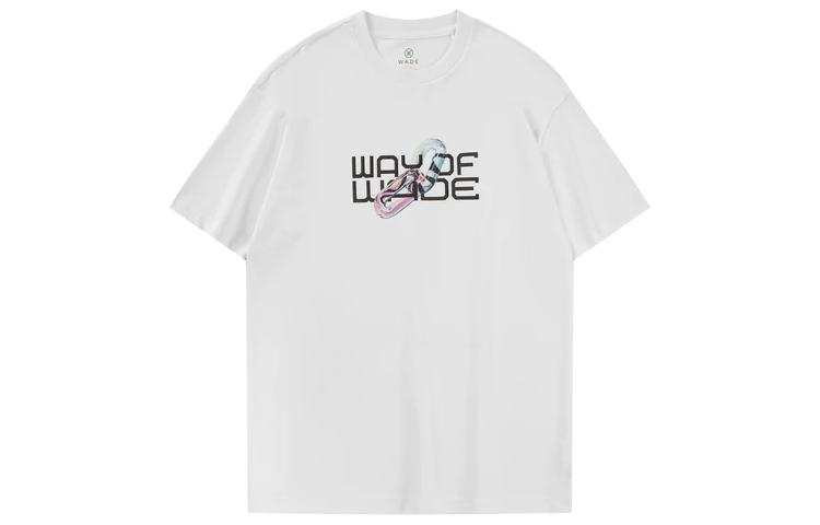Li-Ning Li Ning T Shirts Unisex White Crew Neck Moderate
