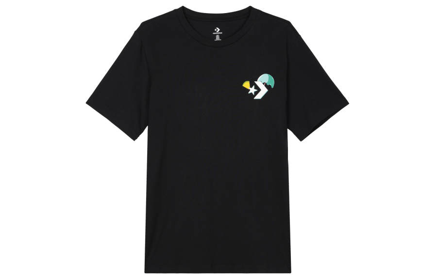 Converse T Shirts Men's Black Crew Neck Moderate Straight Fit