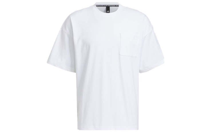 Adidas Adidas T Shirts Men's White Crew Neck Moderate Straight Fit