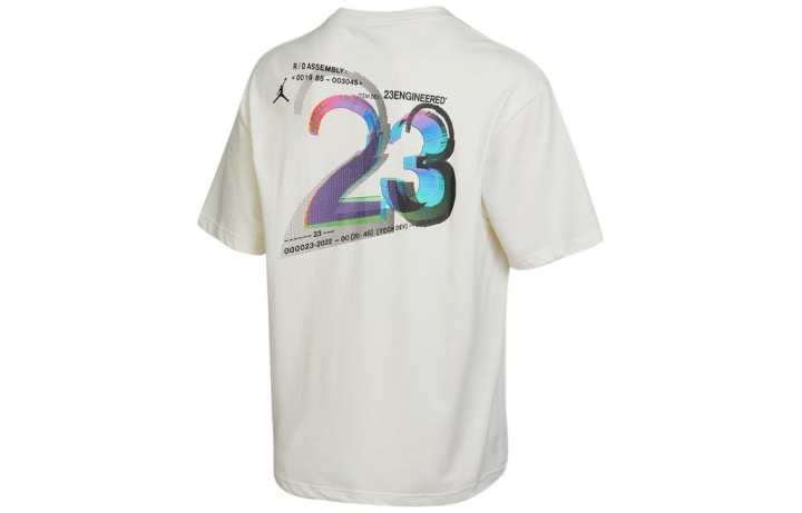 Jordan Jordan T Shirts Men's White Crew Neck Moderate Straight Fit
