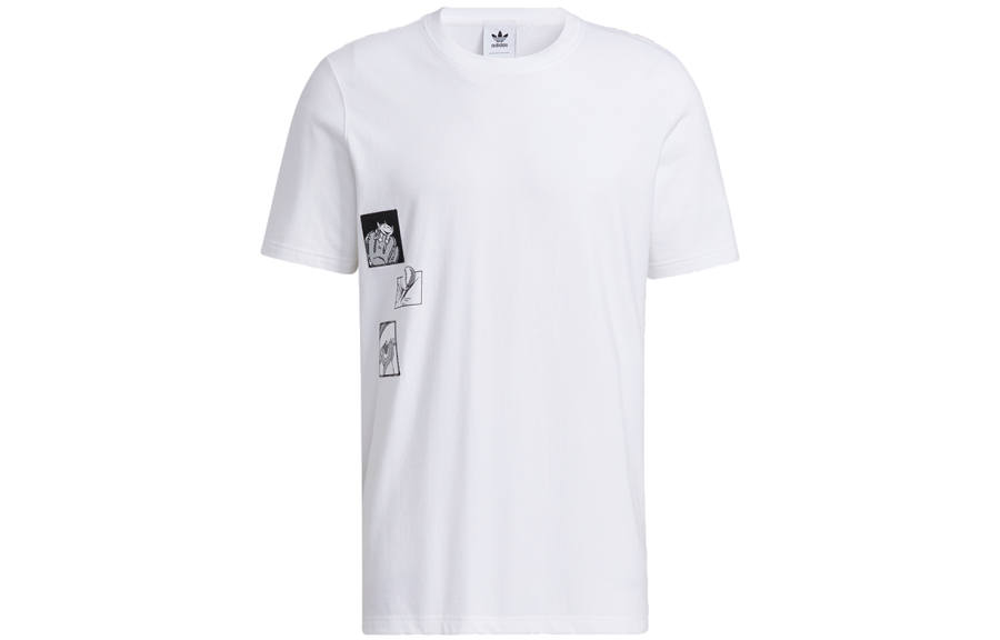 Adidas Originals X Disney T Shirts Men's White Crew Neck Moderate Straight Fit