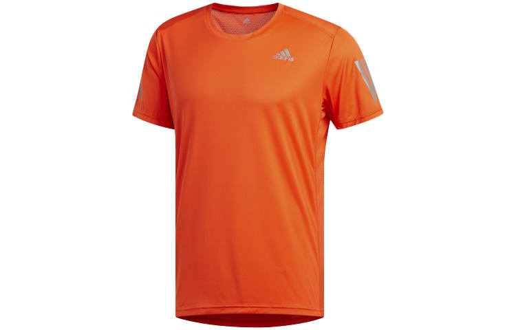 Adidas Adidas T Shirts Men's Orange Crew Neck Moderate Straight Fit
