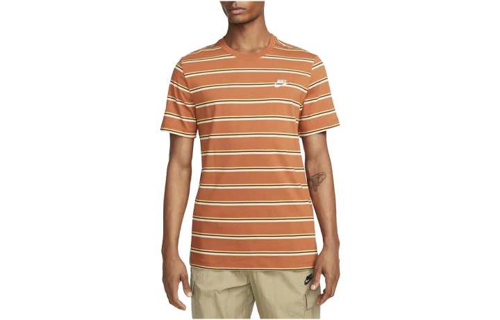 Nike Nike T Shirts Men's Orange Crew Neck Moderate Straight Fit
