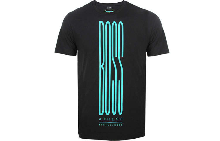 HUGO BOSS T Shirts Men's Black Crew Neck Moderate Straight Fit