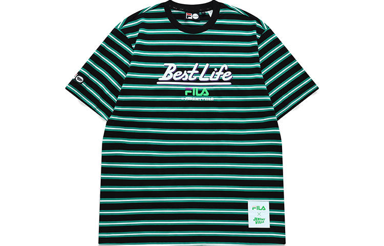 FILA FUSION x Jeremyville T Shirt Unisex Forest Mountain Green