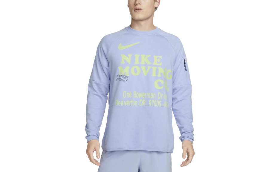 Nike Nike Dri Fit T Shirts Men's Cobalt Blue Crew Neck Thickened Straight Fit