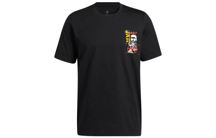 Adidas Adidas T Shirts Men's Black Crew Neck Moderate Straight Fit